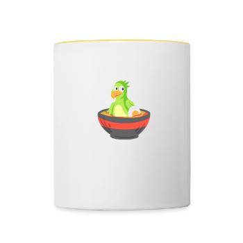 Cockatiel in a Ramen bowl - Tasse zweifarbig - Weiß/Gelb - Vorne
