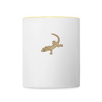 I'm Really A Lizard This Is My Human Costume - Tasse zweifarbig - Weiß/Gelb - Vorne