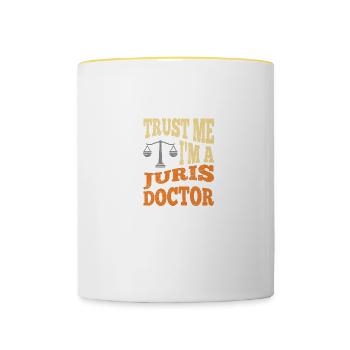 Trust Me I'm A Juris Doctor - Tasse zweifarbig - Weiß/Gelb - Vorne