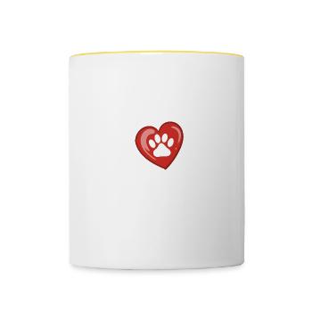 Kinda Busy Being A Social Worker And A Dog Mom - Tasse zweifarbig - Weiß/Gelb - Vorne