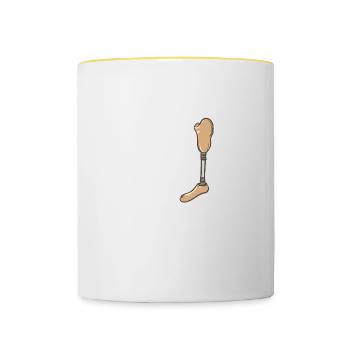 My Foot Off In Their Ass - Tasse zweifarbig - Weiß/Gelb - Vorne