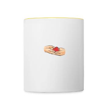 Organ Donation Saves Lives - Tasse zweifarbig - Weiß/Gelb - Vorne