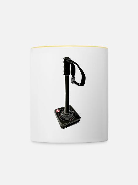Ski für Geek - Tasse zweifarbig - Weiß/Gelb