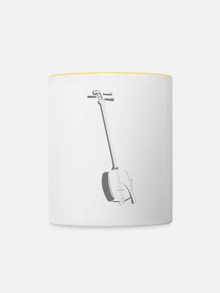 Shamisen Grau - Tasse zweifarbig - Weiß/Gelb