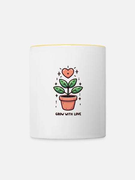 Pflanzen Liebe - Tasse zweifarbig - Weiß/Gelb