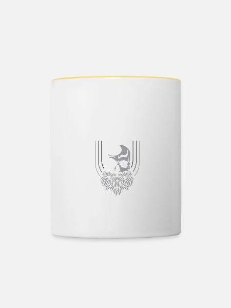 Hass Rasierer Barbier Geschenk - Tasse zweifarbig - Weiß/Gelb
