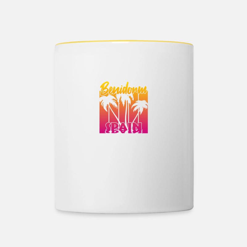 Benidorm, Spain - Contrasting Mug - white/yellow