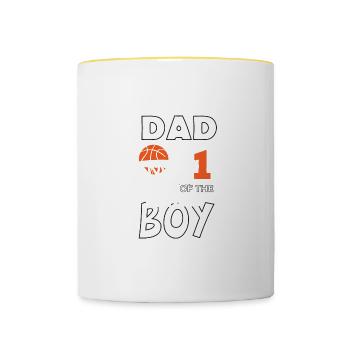 Papa des 1. Basketball -Basketballs von 1 Jahren 1 - Tasse zweifarbig - Weiß/Gelb - Vorne