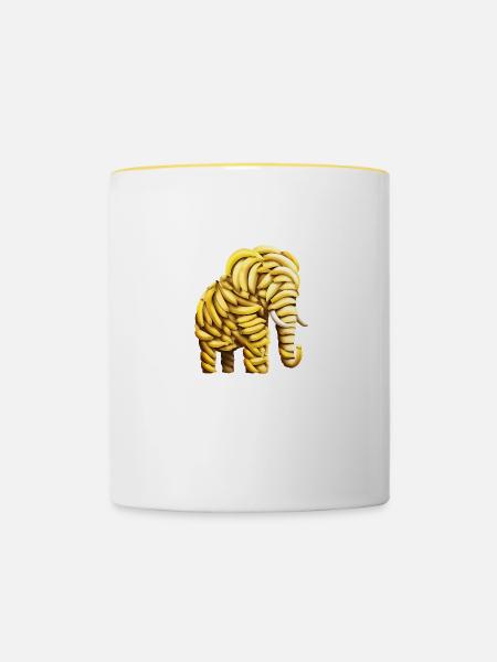 Bananen Elefant - Tasse zweifarbig - Weiß/Gelb