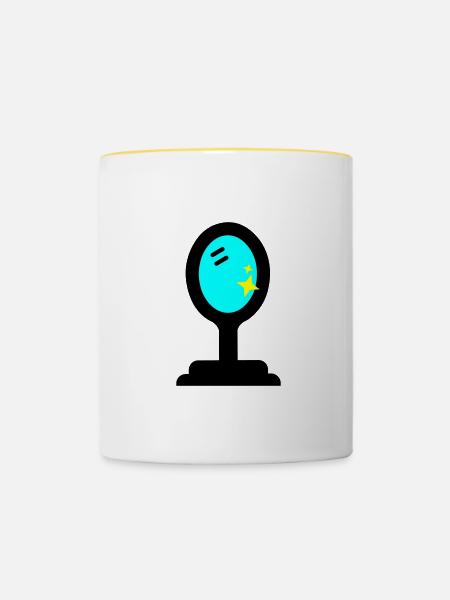Spiegel Schönheit - Tasse zweifarbig - Weiß/Gelb