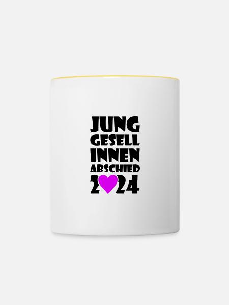 Junggesellinnenabschied 2024 - Tasse zweifarbig - Weiß/Gelb