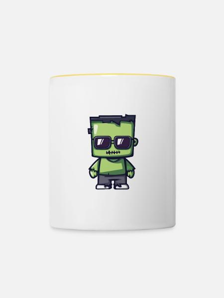Zombie Halloween Cool - Tasse zweifarbig - Weiß/Gelb