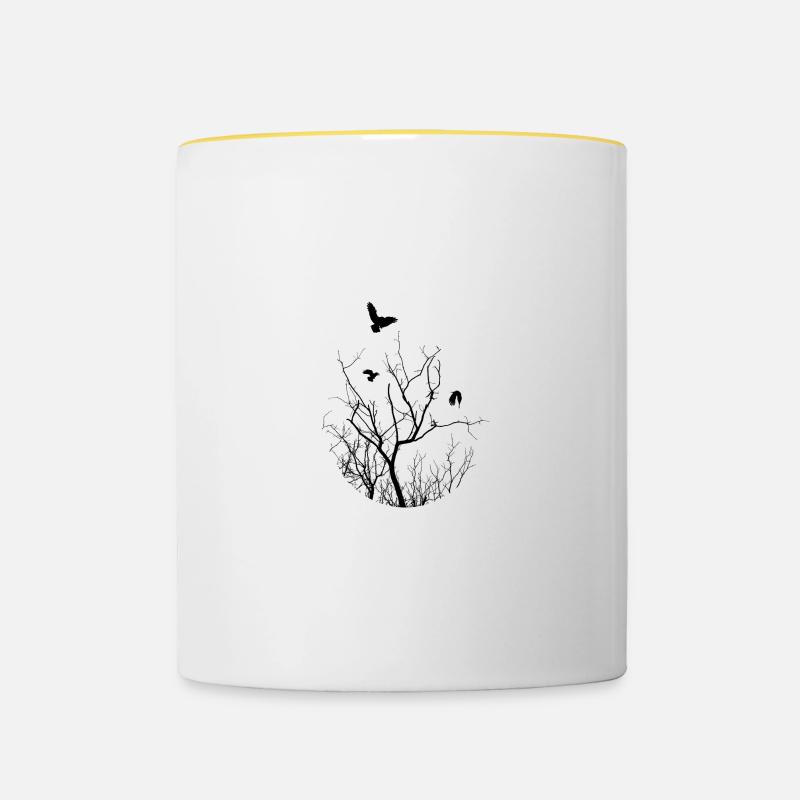 Bird - Contrasting Mug - white/yellow