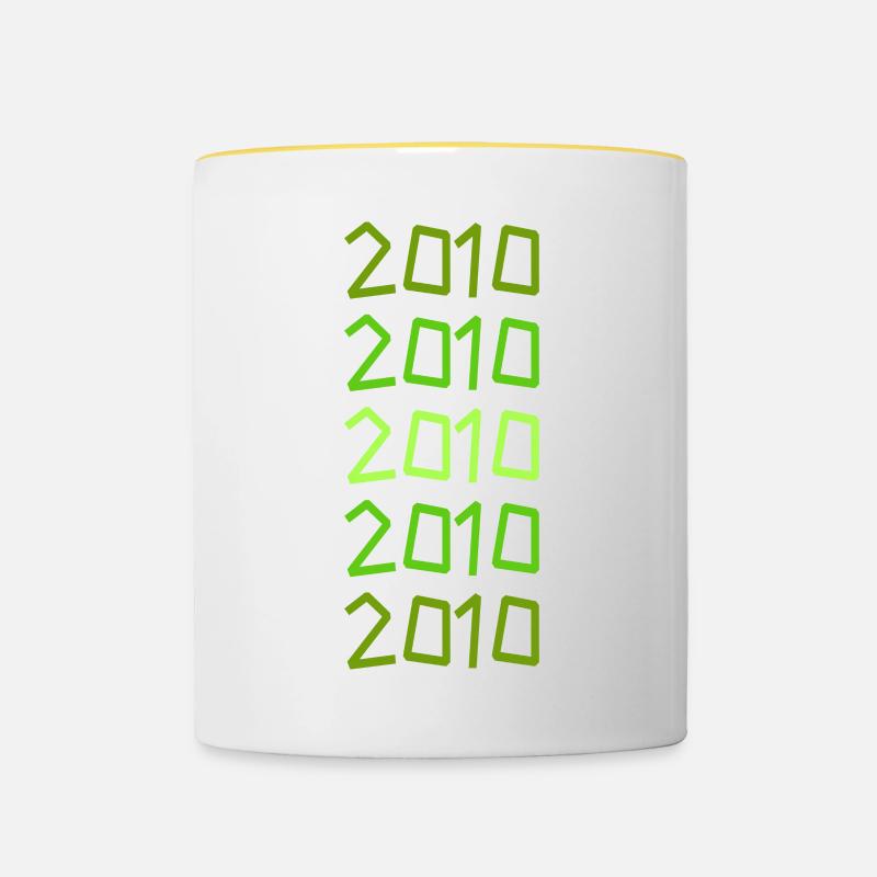 2010 2010 - Mug contrasté - blanc/jaune