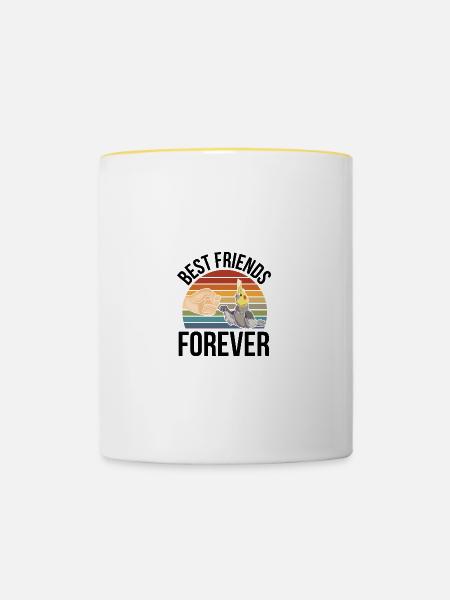 Nymphensittich - Tasse zweifarbig - Weiß/Gelb