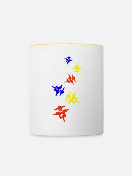 Vogelscheuche - Tasse zweifarbig - Weiß/Gelb
