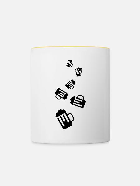 Bier glas - Tasse zweifarbig - Weiß/Gelb