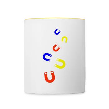 Magnet Symbol - Tasse zweifarbig - Weiß/Gelb - Vorne