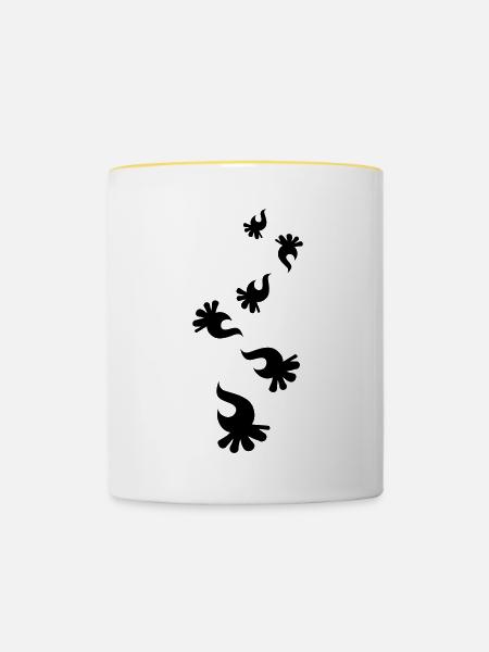 Lagerfeuer symbol - Tasse zweifarbig - Weiß/Gelb