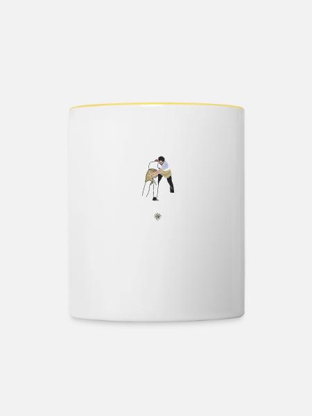 schwinger schlussgang - Tasse zweifarbig - Weiß/Gelb