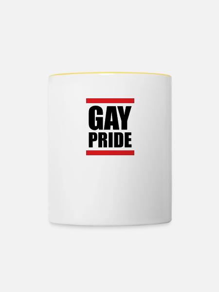GAY PRIDE - Tasse zweifarbig - Weiß/Gelb
