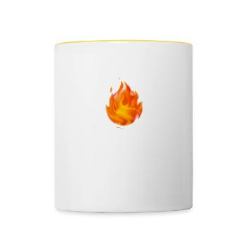 Feuer - Tasse zweifarbig - Weiß/Gelb - Vorne