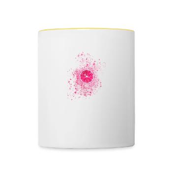 lemon,pink,graffiti,pop-art - Contrasting Mug - white/yellow - Front