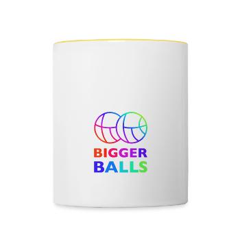 Boccia Ball Lawn Bowling Cadeau - Mug contrasté - blanc/jaune - Devant