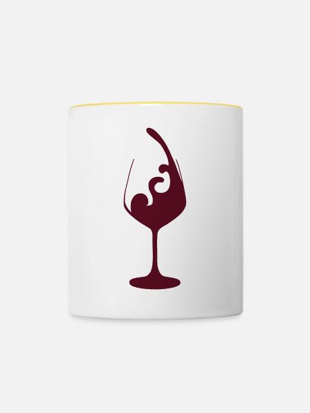Weinglas - Tasse zweifarbig - Weiß/Gelb