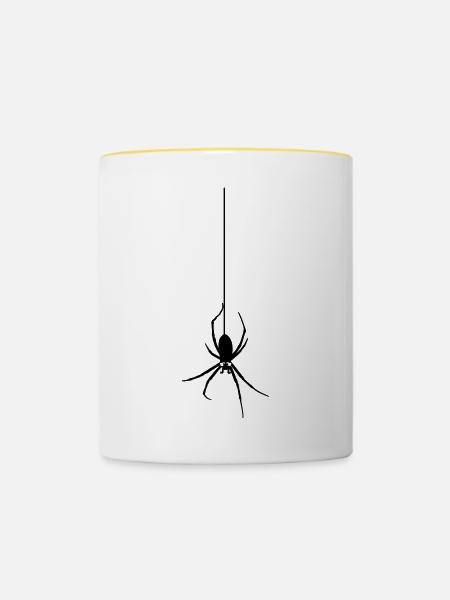 Die Spinne - Tasse zweifarbig - Weiß/Gelb