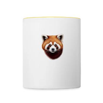 Roter Panda - Tasse zweifarbig - Weiß/Gelb - Vorne