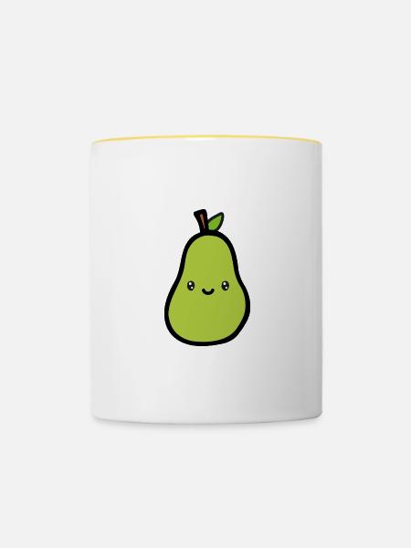 Birne - Tasse zweifarbig - Weiß/Gelb