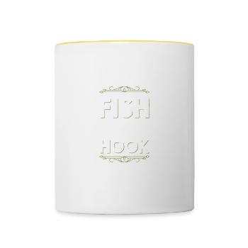 Pêche au poisson - Mug contrasté - blanc/jaune - Devant