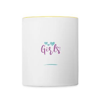 Tournée des filles en Croatie - Mug contrasté - blanc/jaune - Devant