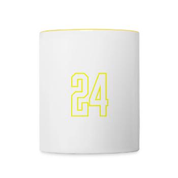 Ibiza 24 vacances 2024 - Mug contrasté - blanc/jaune - Devant