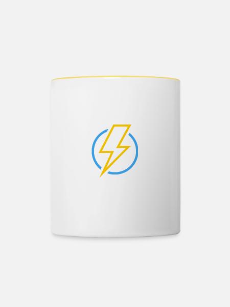 Blitz - Tasse zweifarbig - Weiß/Gelb