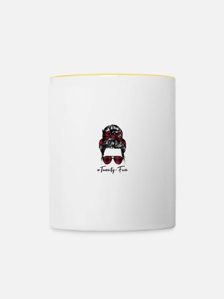 #Twenty-Five - Tasse zweifarbig - Weiß/Gelb