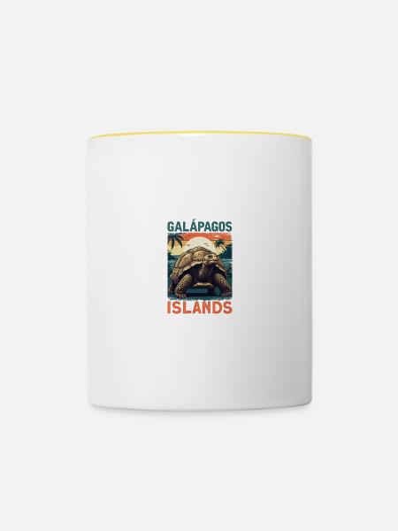 Galapagos Islands - Tasse zweifarbig - Weiß/Gelb