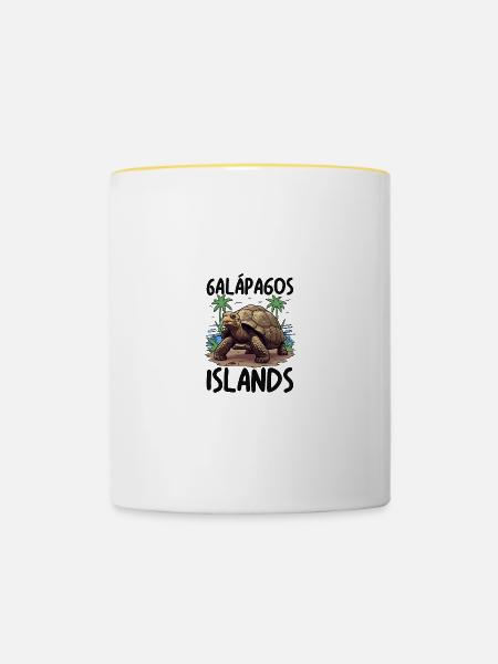 Galapagos Islands - Tasse zweifarbig - Weiß/Gelb