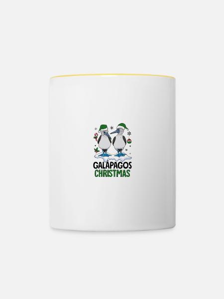 Galapagos Christmas - Tasse zweifarbig - Weiß/Gelb