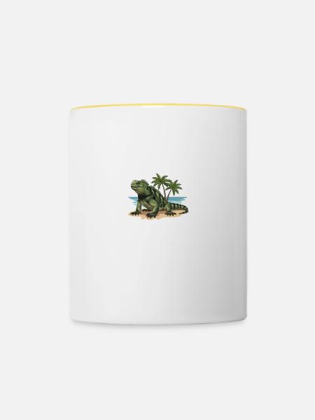 Galapagos-Inseln Eidechse - Tasse zweifarbig - Weiß/Gelb