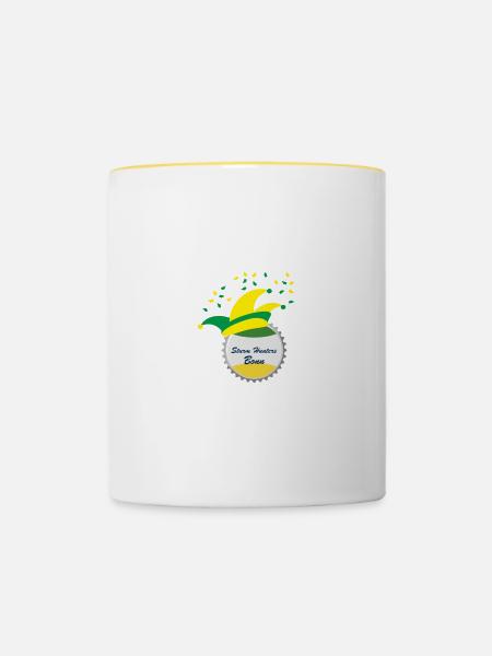 Sturm Hunters Logo 2.0 - Tasse zweifarbig - Weiß/Gelb