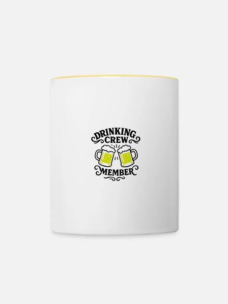 Drinking Crew Bier - Tasse zweifarbig - Weiß/Gelb