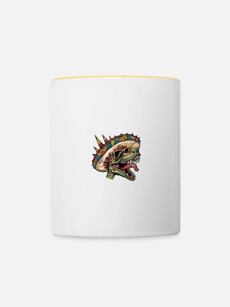 Dinosaurier stegosaurus Sombrero - Tasse zweifarbig - Weiß/Gelb