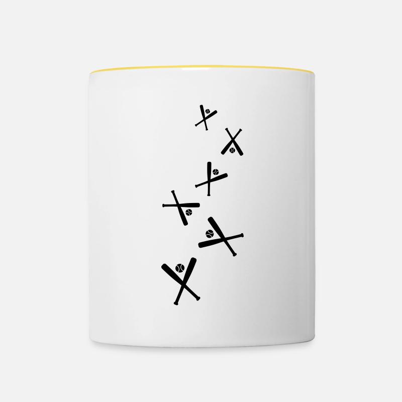Baseball icon - Contrasting Mug - white/yellow