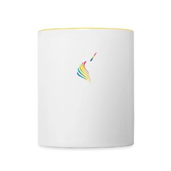 unicorn rainbow unicorn rainbow gay CSD cool LO - Contrasting Mug - white/yellow - Front
