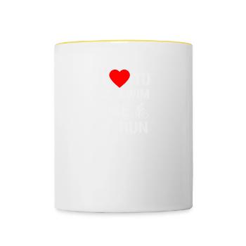 Triathlon - Tasse zweifarbig - Weiß/Gelb - Vorne