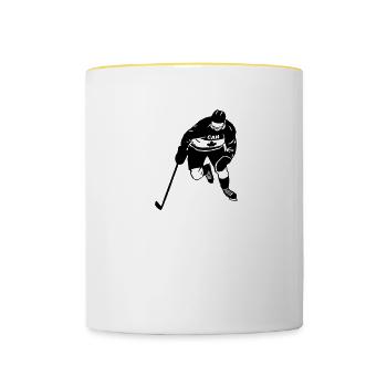 eishockey - ice hockey - kanada - Mug contrasté - blanc/jaune - Devant