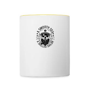 Sailor Skull Sailor Lake Captain Seafarer - Contrasting Mug - white/yellow - Front