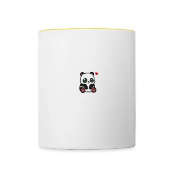 We Are Hoping It's A Panda Schwangerschaft Baby - Tasse zweifarbig - Weiß/Gelb - Vorne